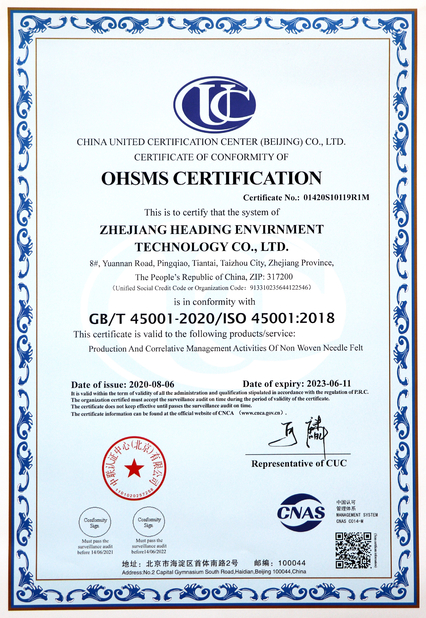 Porcellana Zhejiang Huading Net Industry Co.,Ltd Certificazioni